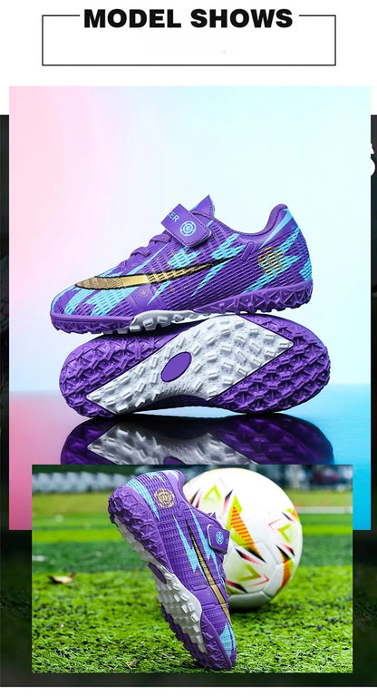 New Kids Soccer Shoes TF School Football Boots Boys Girls Cleats Grass Sneakers Child Outdoor Athletic Training Sports Footwear