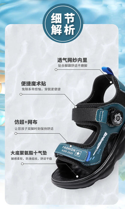 Summer New Air Cushion Sandals Children's Sports and Leisure Shoes Teenagers and Children Outdoor Water Beach Quick Drying Shoes