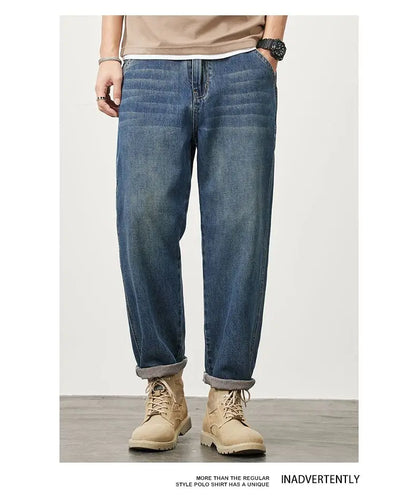 Summer Micro-cone Straight Jeans for Men Loose Comfortable and Versatile Casual Teenager Trendy Retro Trousers jeans for man