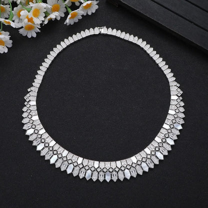Luxury Dubai Bridal Jewelry Set For Women Wedding Party Shell Zirconia Jewelry Set Twisted Branch Design