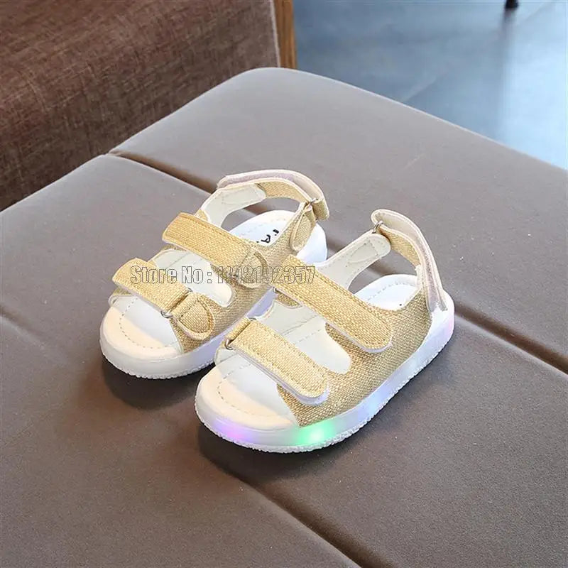 Baby Anti Slippery Toddler Sandals Children Led Light Up Girls Luminous Boys Luminous Sole Shoes
