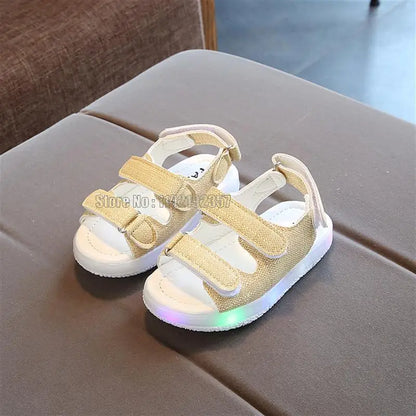 Baby Anti Slippery Toddler Sandals Children Led Light Up Girls Luminous Boys Luminous Sole Shoes