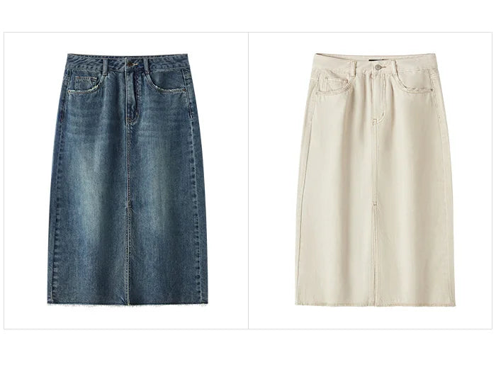 Women Denim Skirt Summer 2024 New Arrival With High Slit And Straight-Cut Design Skirts for Women