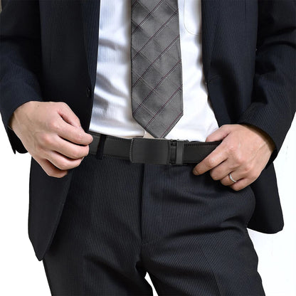 High-quality men's leather Belt Comfort Click Belt automatic buckle flip Belt convenient, business casual golf Ratchet Belt, Chr