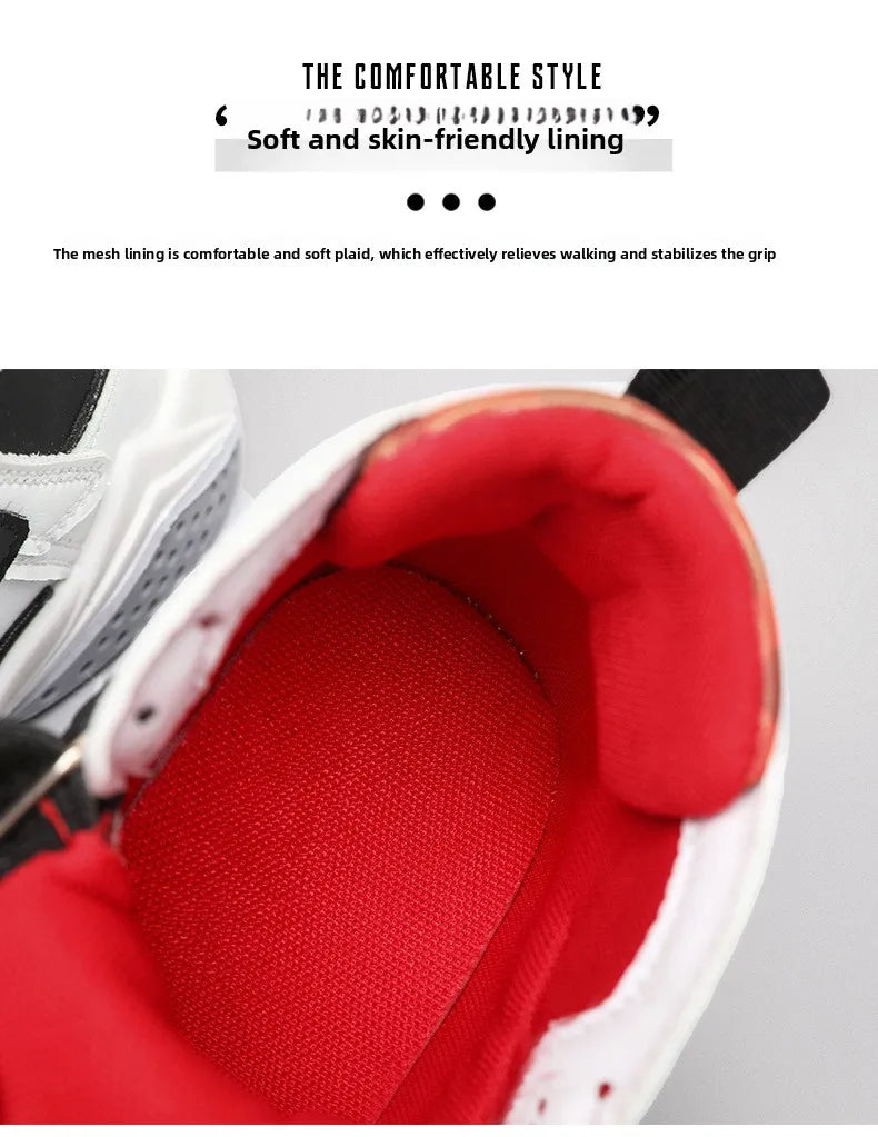 Children Summer High Top Basketball Shoes Boy Breathable Anti Slip Casual Sneakers Man Velcro Non Slip Rebound Kid Running Shoes