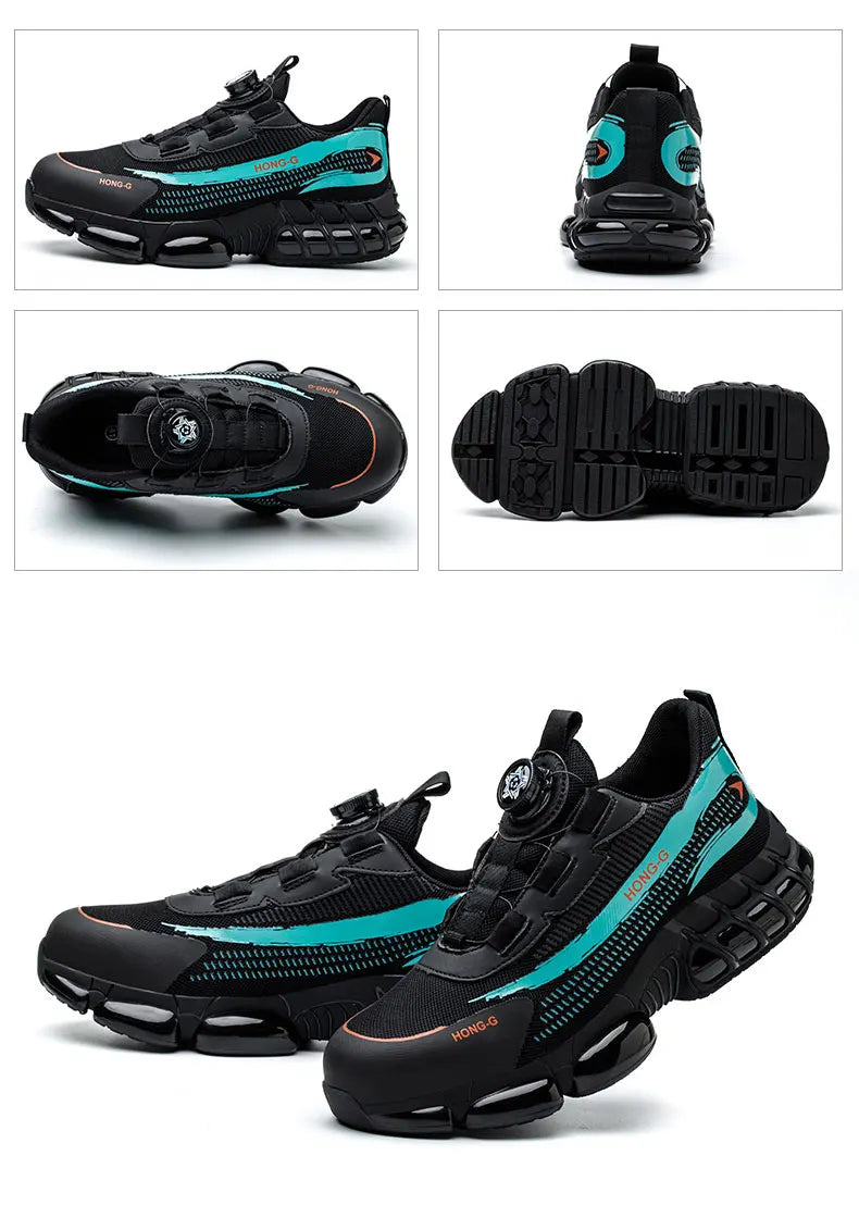 Rotating Button Safety Shoes Men Anti-smash Anti-puncture Protective Work Shoes Fashion Men Sport Shoes Security Boots Men ﻿