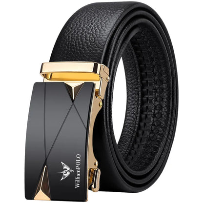Men's cowhide casual pants belt, automatic buckle business belt, fashionable formal versatile belt
