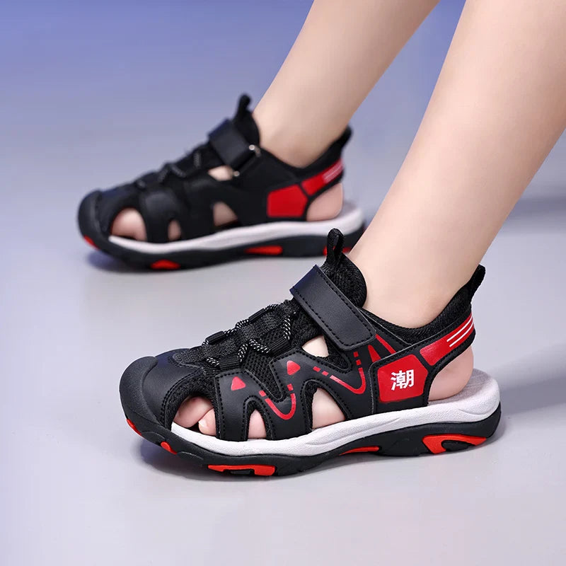 2026 New Summer Kids Beach Sandals Closed Toe Anti Bump Children's Walking Flat Shoe Outdoor Breathable Boy's Soft Sole Sandals