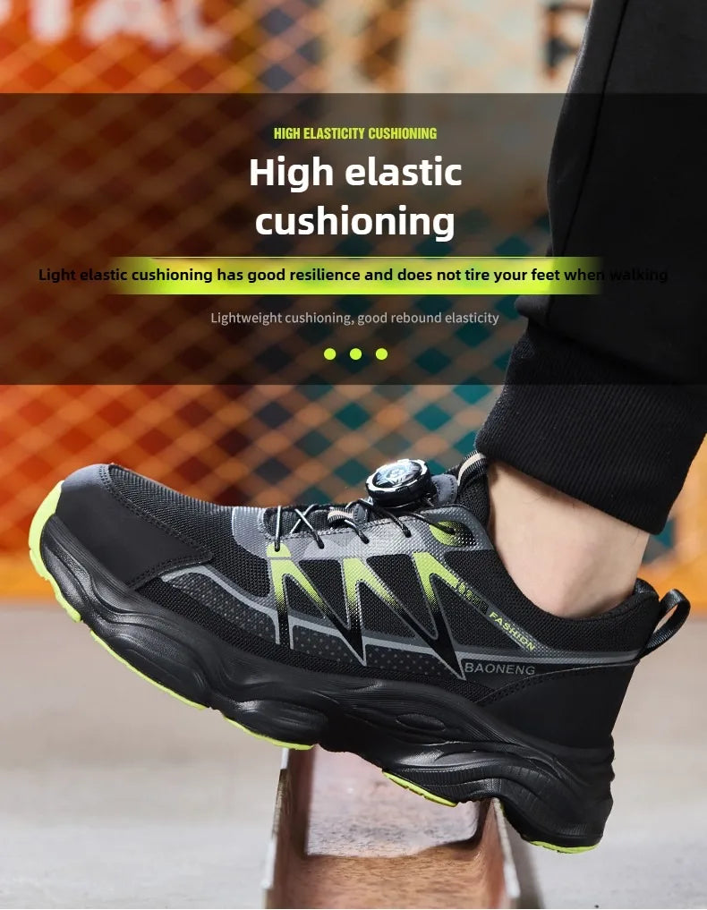 Anti Puncture Safety Shoes Steel Toe Anti Smash Lightweight Durable Slip Resistant Work Boots for Men Construction Industrial