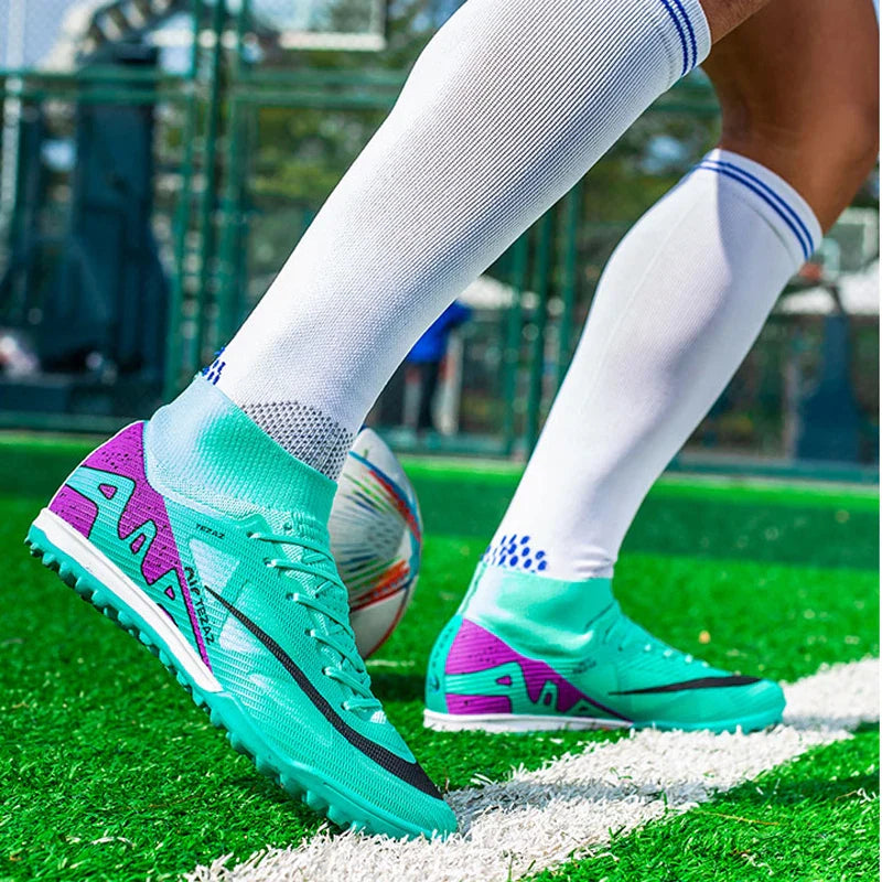 TF/FG Lightweight Ankle Football Boots Men's Football Shoes Outdoor Anti slip Grass Professional Training Tournament Sports Shoe