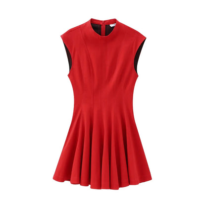 Ruffles Mini Party Dress Women Sleeveless A-Line Chic Evening Club Dress Fashion 2025 Y2K Girl Street Vestidos