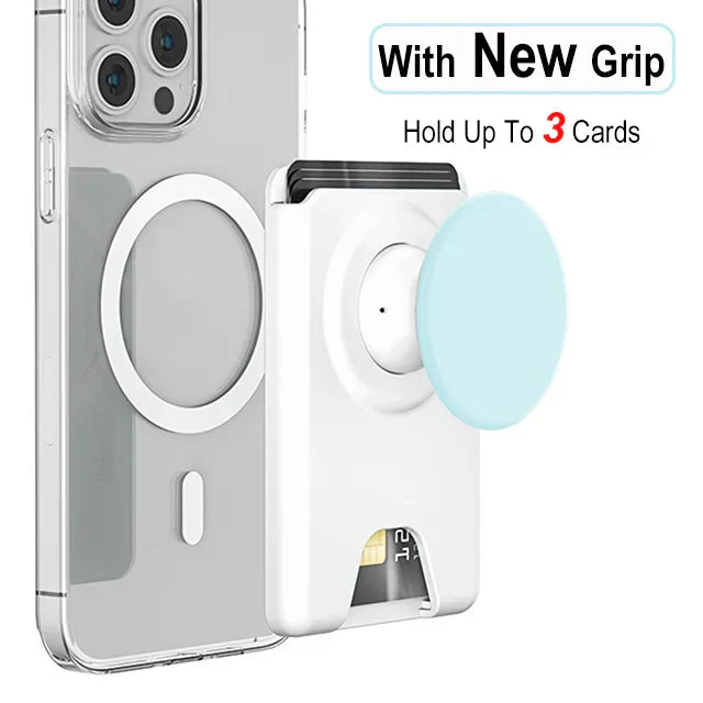 Universal Magnetic Wallet With Expanding Phone Grip,Phone Card Holder Solid SocketWallet For IPhone Samsung Wallets