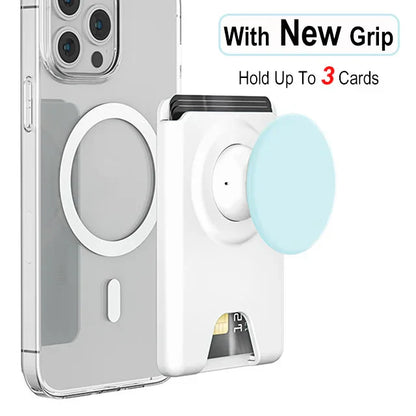 Universal Magnetic Wallet With Expanding Phone Grip,Phone Card Holder Solid SocketWallet For IPhone Samsung Wallets