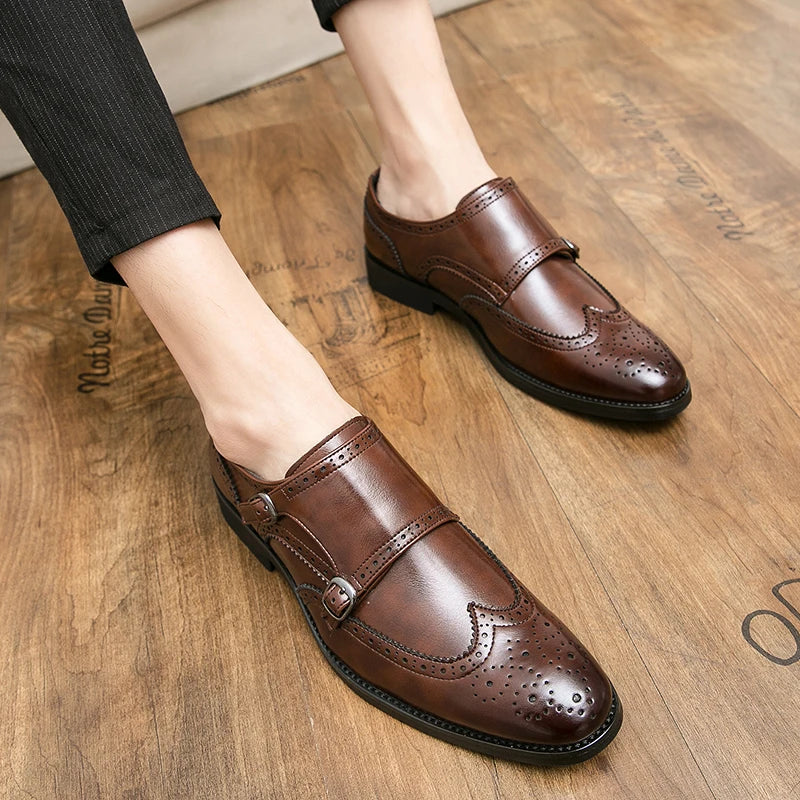 Formal Leather Shoes For Men Classic Casual Business Shoes Men High Quality Men's Dress Shoes Wedding Offcie Social Brogues Shoe