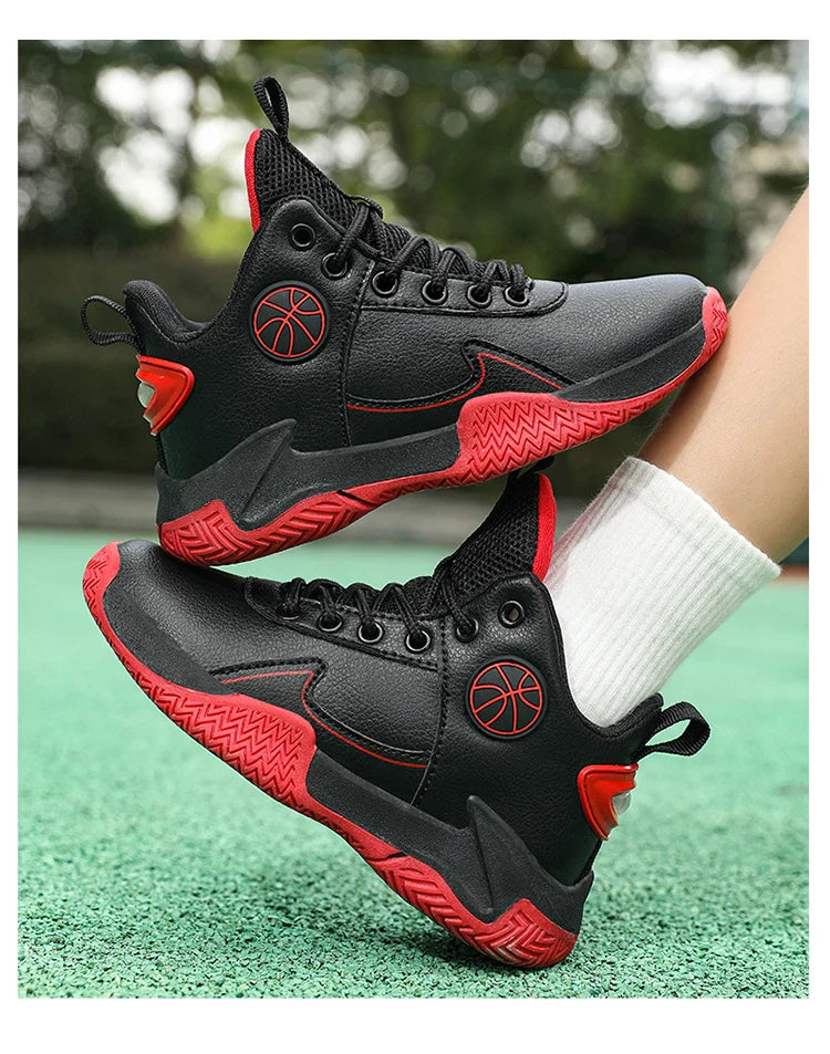 New Children's Casual Sneakers Fashion Black Kids Shoes Basketball Leather Sneakers For Boy Sports Tenis Size 31-40