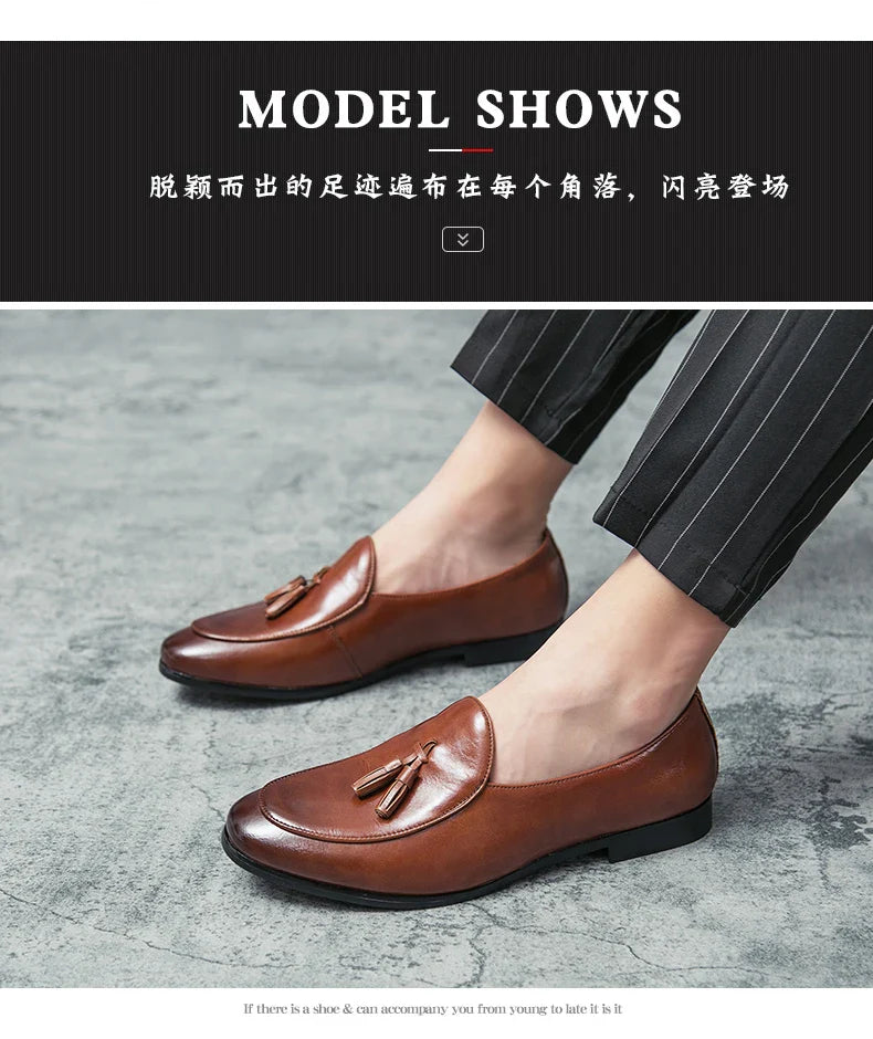Fashion Tassel Formal Shoes 2025 New Classic Men Business Shoes Italy Luxury Moccasins Prom Men Casual Loafers Party Flats