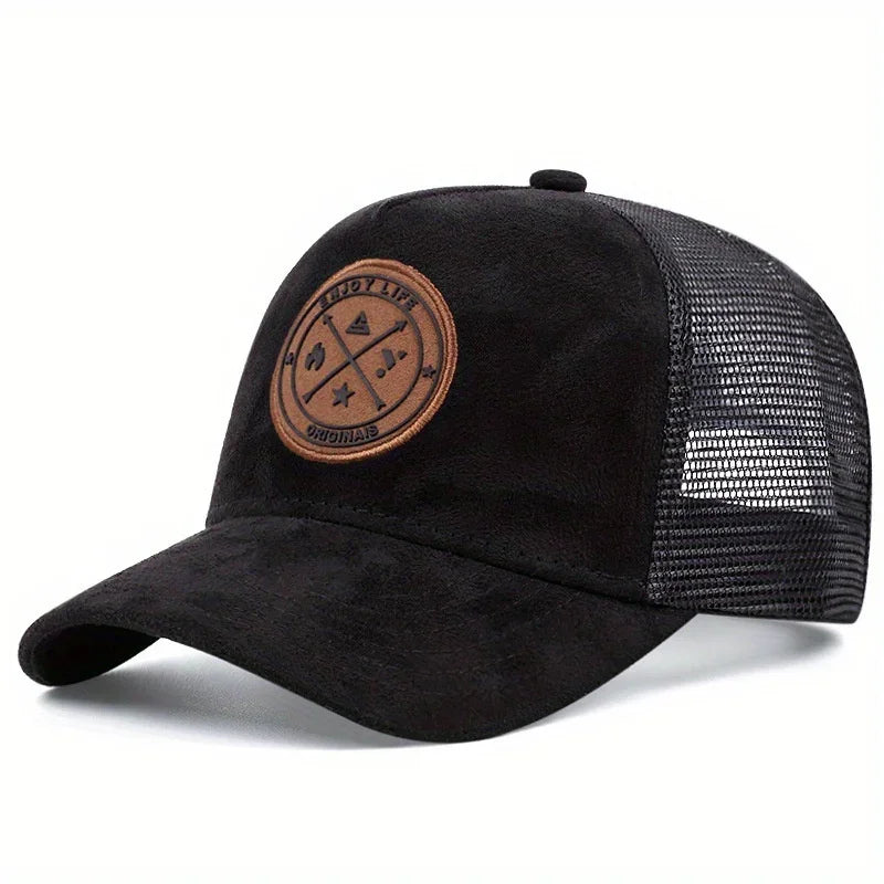 Mesh Baseball Cap Women Men Snapback Hat Casual Breathable Letter Icon