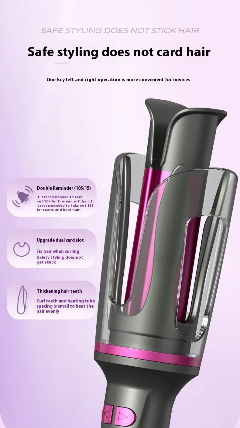 Automatic Curling Iron 32MM Double Slot Negative Ion Portable Hair Curler Constant Temperature Anti Hot Styler for Travel