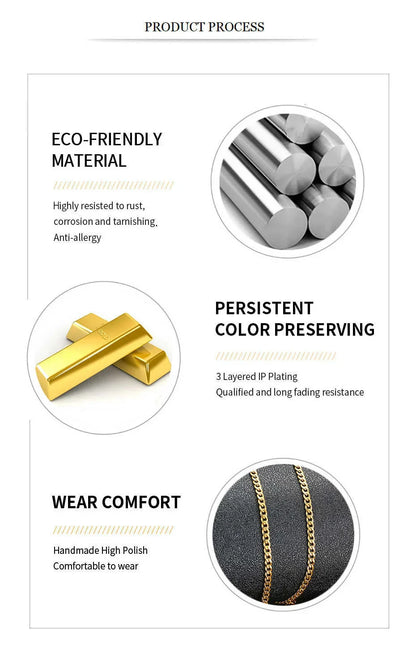 Men's Cuban Link Chain Necklace Stainless Steel Black Gold Color Male Choker colar Jewelry Gifts for Him