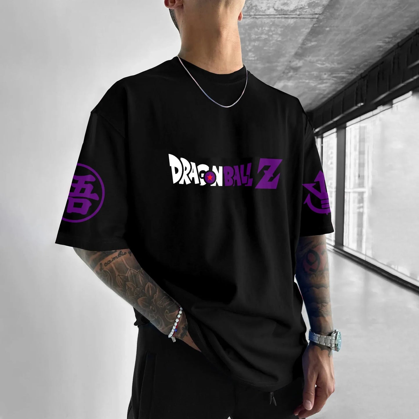 Oversized T-shirt High Quality 100% Cotton Samurai Goku Manga Print Unisex Retro Casual Adults Kids