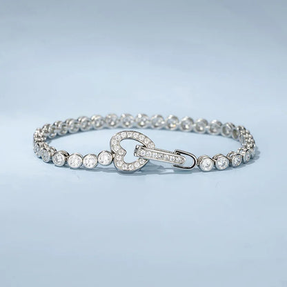 Full 3mm High Carbon Diamond Bracelet S925 Sterling Silver Sparkling Bracelet for Women Engagement Wedding Fine Jewelry