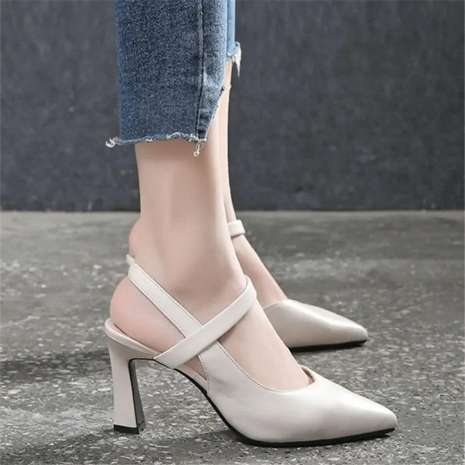 women fashion sweet light weight apricot high quality stiletto heel shoes lady classic beige comfort elegant footwear b418