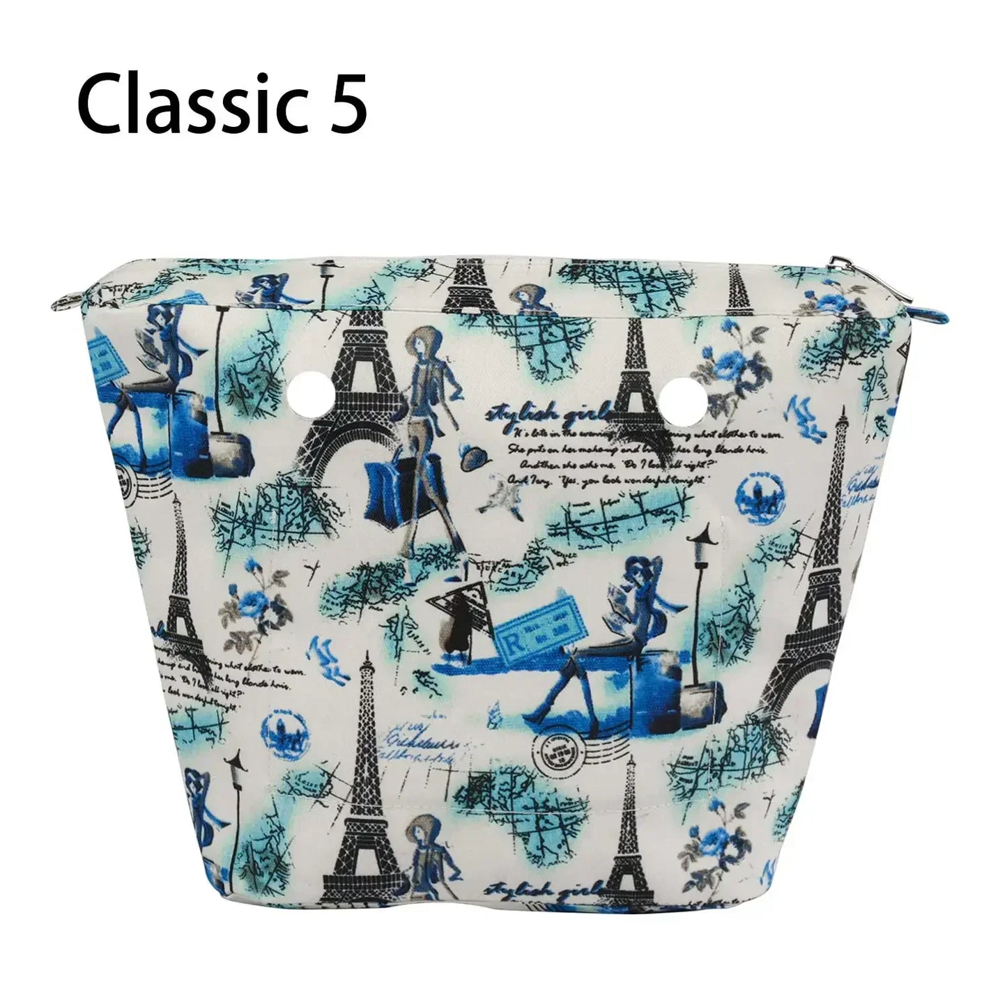 Composite Twill Cloth Waterproof Inner Lining Insert Zipper Pocket for Classic Mini Obag Senior Inner Pocket for O Bag