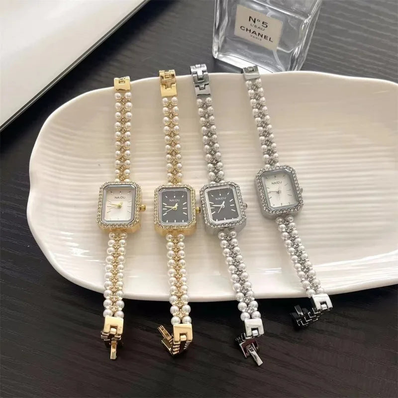 Pearl Studded Strap Women Watch Luxury Ladies Gift Bracelet Watch Fashion Quartz Wristwatches Dropshipping Relojes Para Mujer