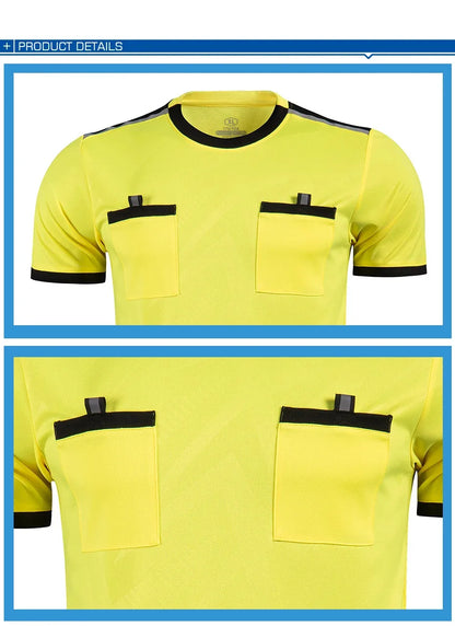 Football Kits 2025 Men Referee Uniforms Soccer Football Jerseys Shirts Pockets Judge Short Sleeve Team Shirt Sportswear Clothes