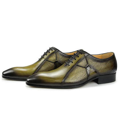 Men's Oxfords Leather Shoes for Male Office Formal Social Elegant Fashion Poited Toe Wedding Party High Quality Dress Offic Shoe