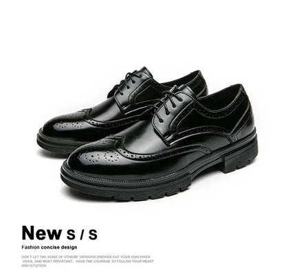Brown Handmade Leather Men 2026 Oxford Shoes Black Leather Man Formal Classic Brogue Business Shoes Chaussure Homme