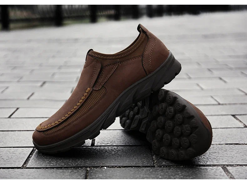 Sapatos Casuais Masculinos Respiráveis Mocassins Tênis Moda Confortável Plano Feito à Mão Retrô Lazer Mocassins Sapatos Masculinos