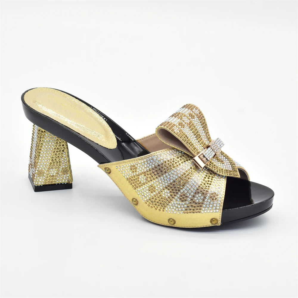 Shoe and Bag Set African Sets 2026 Fashion Gold Color Ladies Matching Shoe and Bag Set for Women Italian Ladies Shoe and Bag Set