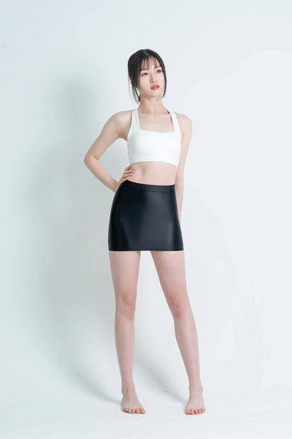 satin glossy Skirt Elastic Smooth Gloss Tight Skirt Oil Solid Color Half Skirt Satin glossy Wrap Hip Short Skirt