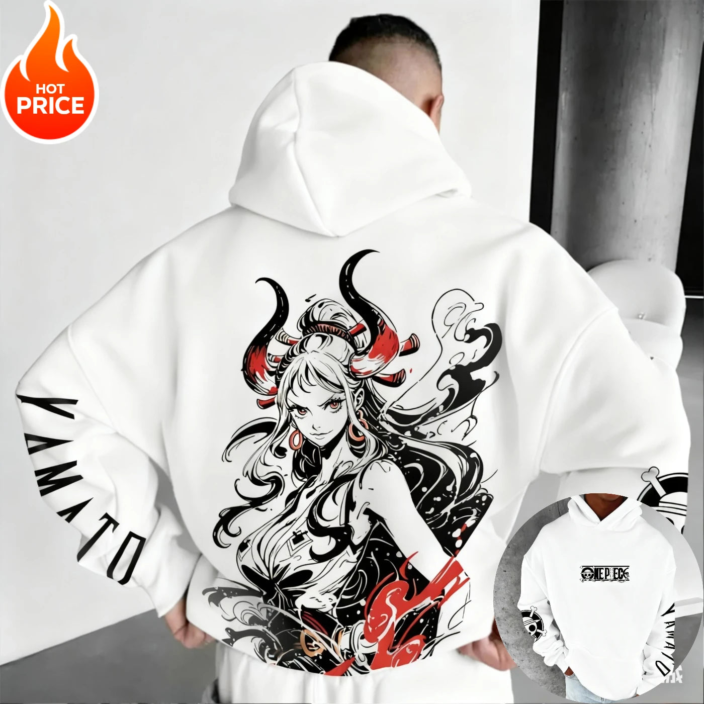 ONE PIECE Yamato Harajuku Anime 2025 Streetwear Winter Oversized Hoodie Vintage Men Women Long Sleeve Hooded Sweater Top Y2k