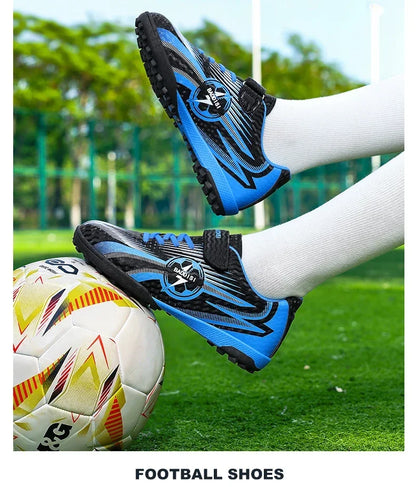 Kids Football Shoes Turf Soccer Cleats Non Slip Lightweight Training Sneakers Indoor Outdoor Futsal Boots Breathable Boys Girls
