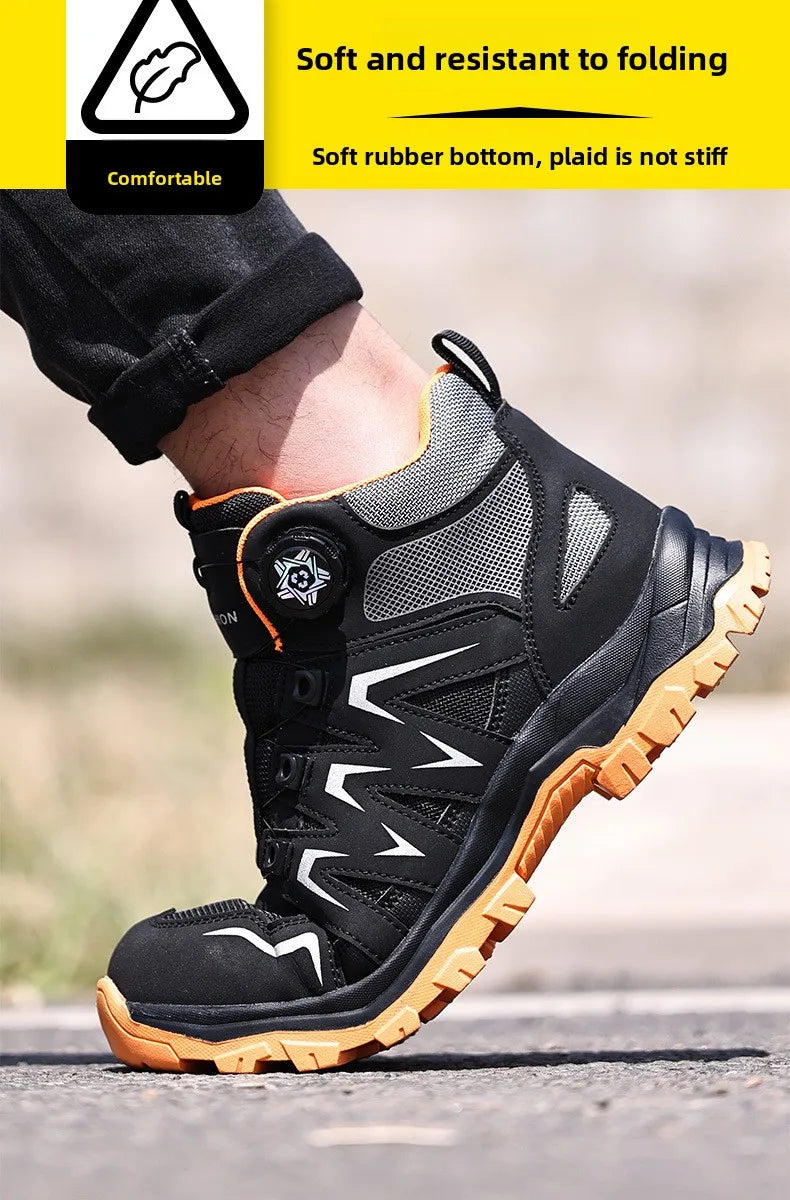 Durable Steel Toe Work Shoes Anti Smashing Piercing with WearResistant Rubber Soles Iron Shavings Resistance for Safety Workwear