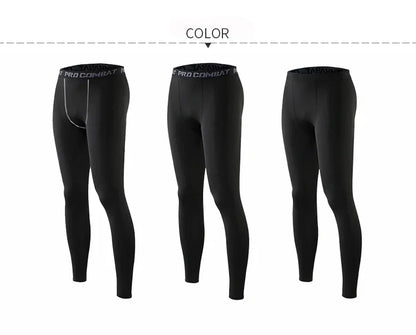 Mens Gym Compression Leggings Sport Training Pants Dry Fit Running Tights Fitness Basketball Jogging Workout Trousers Polyester