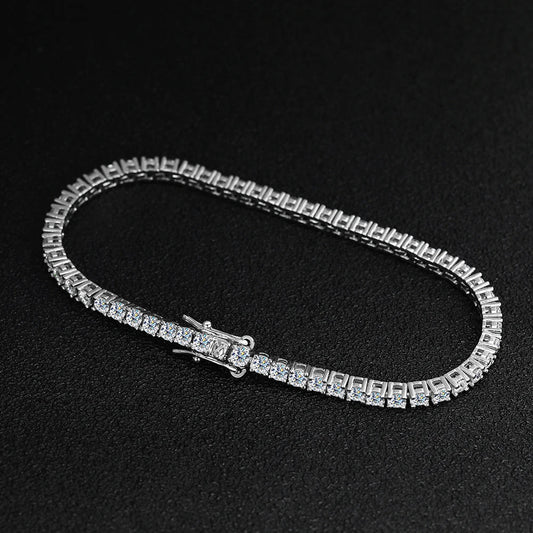 2mm D Color Moissanite Tennis Bracelets for Woman Man Sparkling Diamonds with GRA s925 Sterling Sliver Hip Hop Bracelet