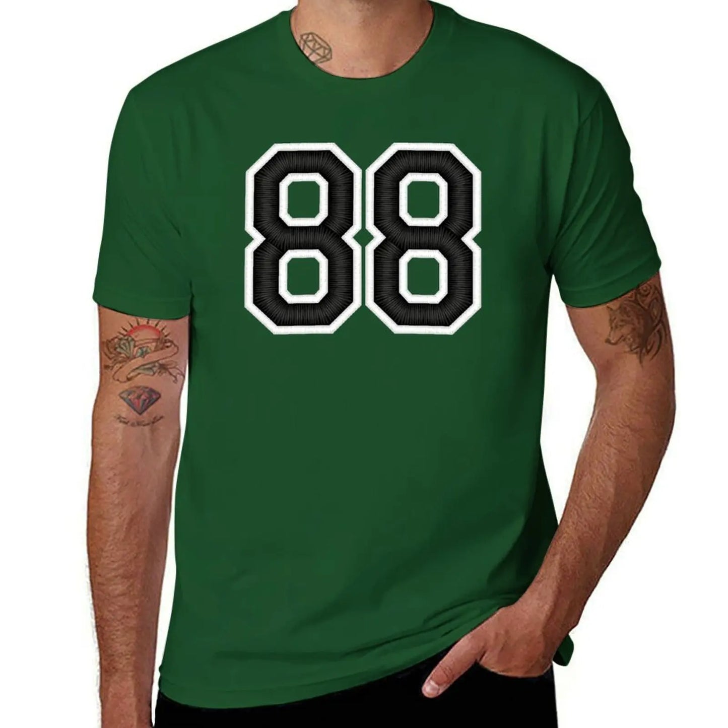 88 Black Jersey Sports Number eighty-eight Football 88 T-Shirt cute clothes graphics sweat funny t shirts for men