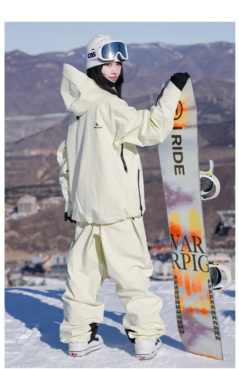John Snow Winter Ski Suits Men And Women Outdoor Waterproof Breathable Warm Snowboarding Suit Sets Skiing Jacket And Pant