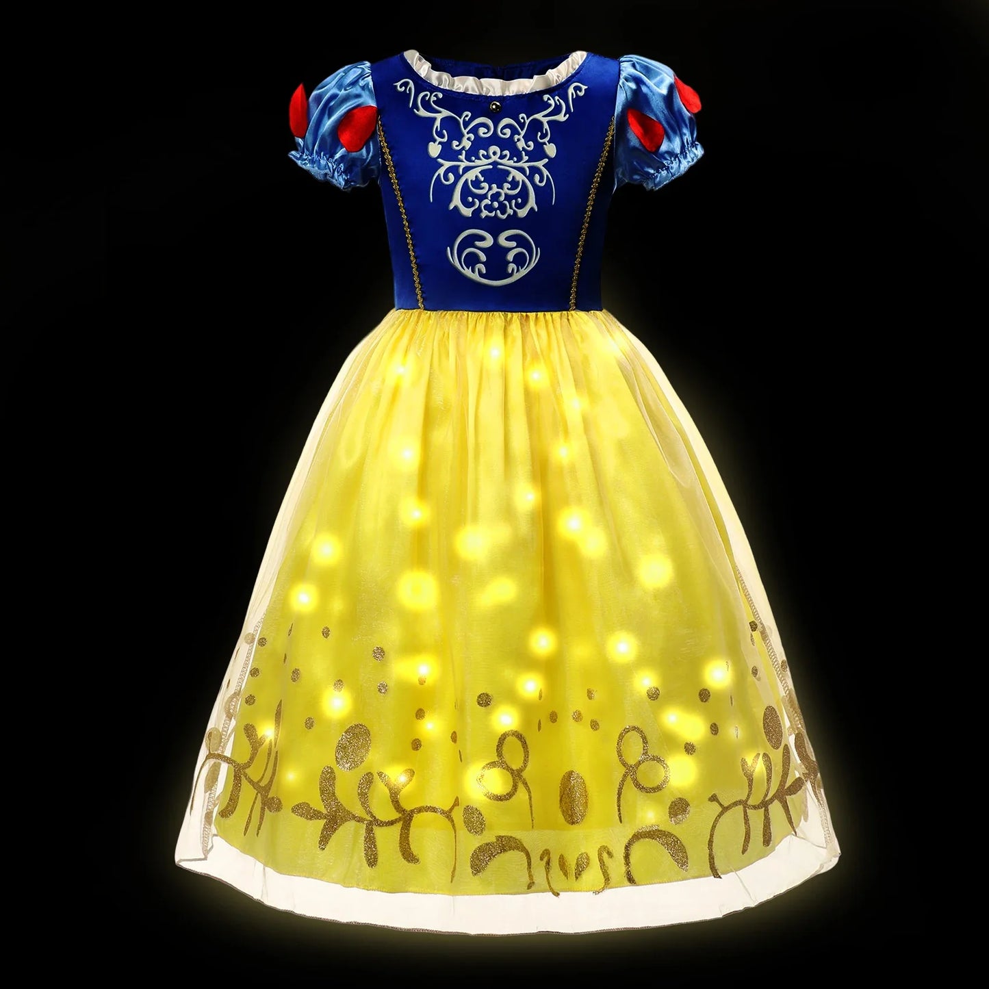 Children LED Light Up Dress Girls Kids Purple Green Cosplay Costume Carnival Birthday Party Clothes Halloween Costume Prom Gown