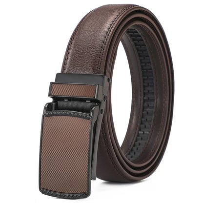 High-quality men's leather Belt Comfort Click Belt automatic buckle flip Belt convenient, business casual golf Ratchet Belt, Chr