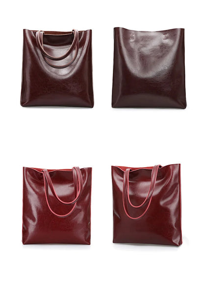 Women Genuine Leather Shoulder Bags Retro Fashion Designer Bag Large Capacity Female Versatile Tote Bag Portable Phone Bag Girl
