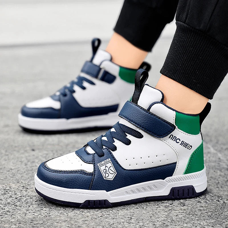 Children‘s High-top Basketball Boots Boys Girls Non-slip Basketball Trainers Outdoor Jogging Sneakers Breathable Athletic Shoes