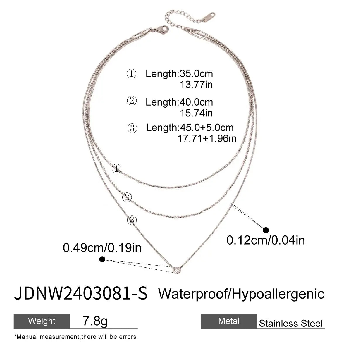 Simple Jewelry 18K Gold Plated Flat Snake Chain Layer Necklace Stainless Steel Snake Rope Chain Necklace Gift