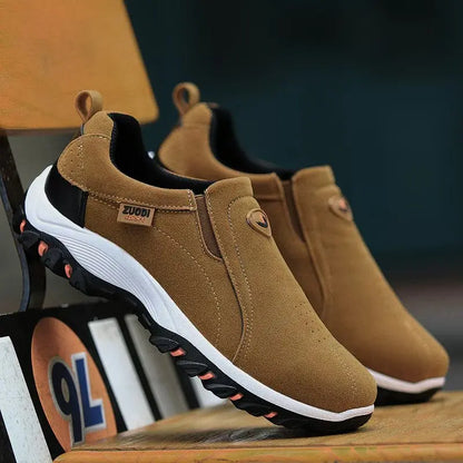 2025 New lightweight casual sports shoes, men's plaque-sized running shoes, loafers, walking and outdoor hiking shoes