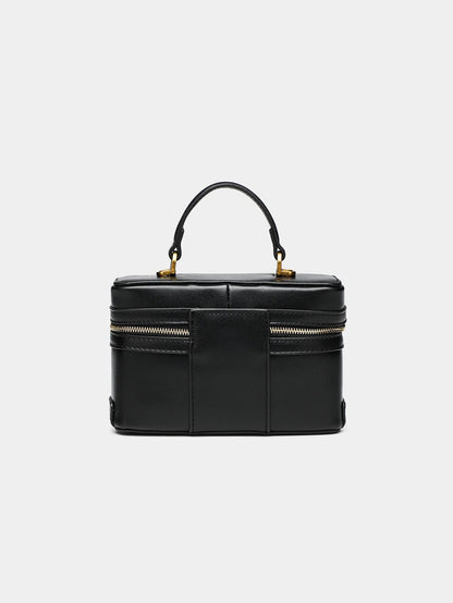 Fashionable versatile box bag brown one shoulder trendy hand-held hard fashionable small square bag