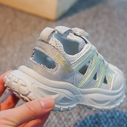 Summer Sport Sandals for Children Hollow Out Breathable Boy's Girl's Adjust Sport Shoes Anti-slippery Soft-soled Kid's Sandals