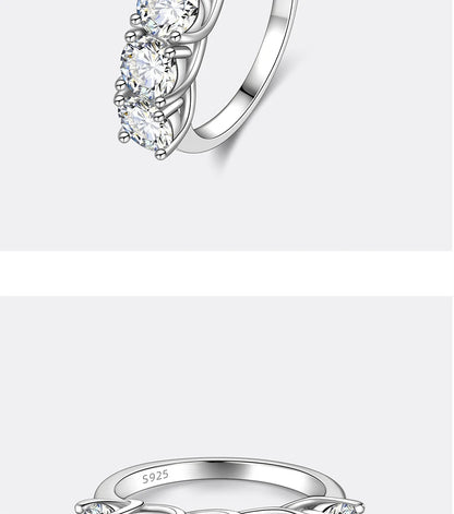 2.5/5CT Moissanite Ring For Women S925 Pure Silver Five Gemstone Ring Luxury Wedding High-end Jewelry
